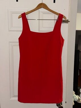 Dynamite Bold Red Square-Neck Mini Dress - Size M